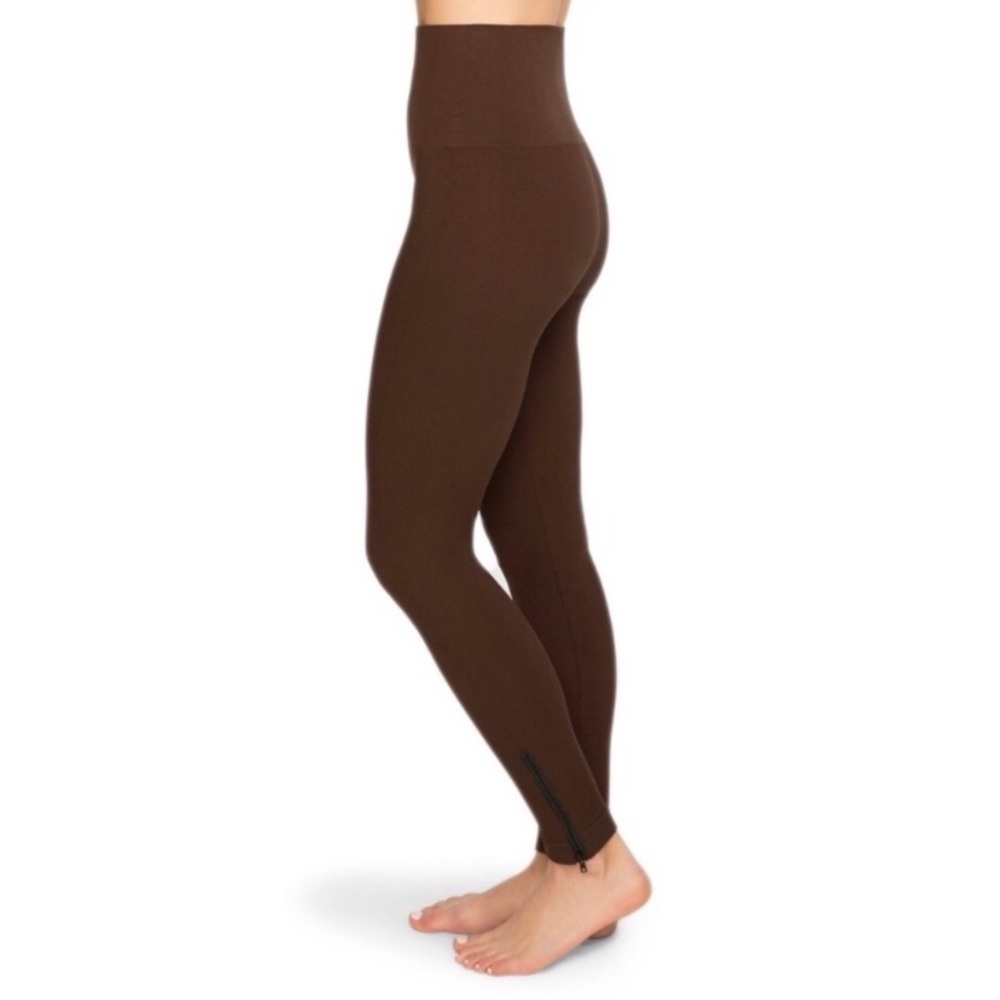 Spanx Seamless Side Zip Leggings Brown Look At Me Now 2X Plus NEW with Tags